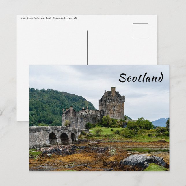 Postal Castillo de Eilean Donan, Loch Duich - Escocia, Re (Anverso / Reverso)