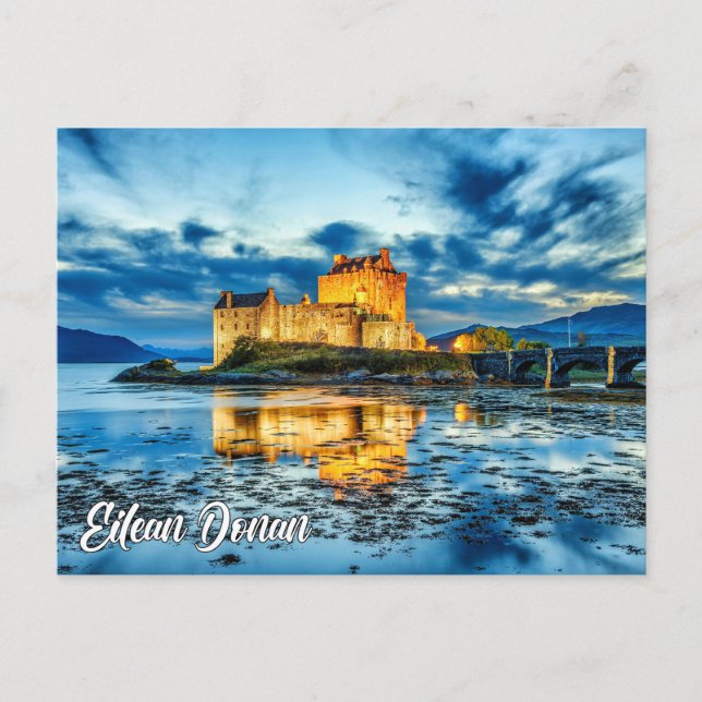 Postal Castillo de Eilean Donan, Tierras Altas, Escocia (Anverso)