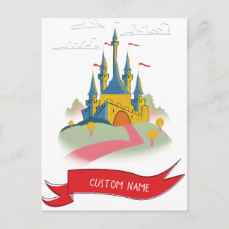 Postal Castillo de Fantasía con Texto Personalizado
