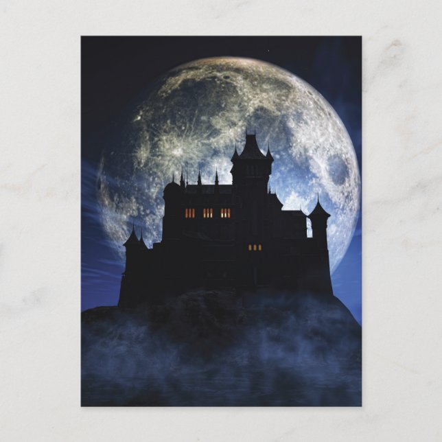Postal Castillo de fantasía durante la noche (Anverso)