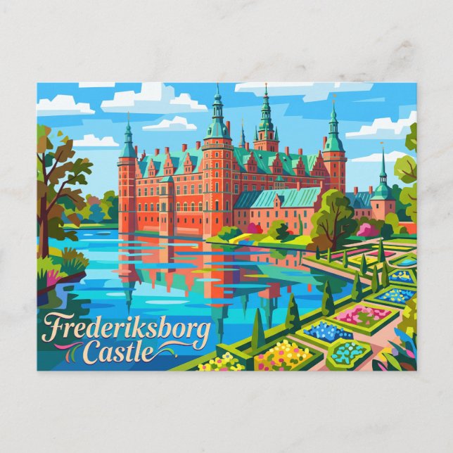 Postal Castillo de Frederiksborg Dinamarca (Anverso)