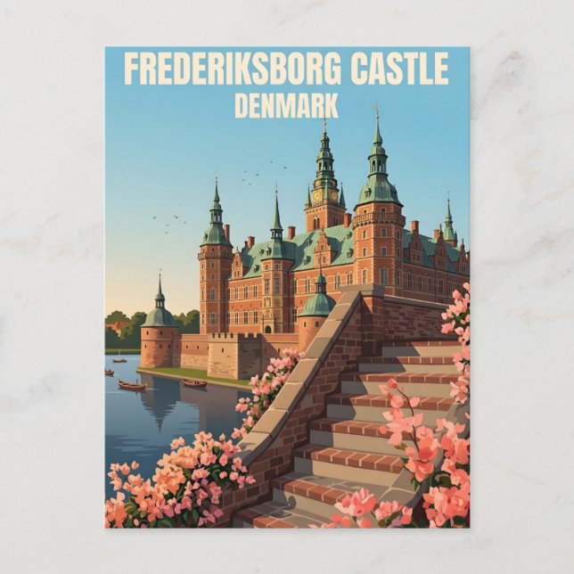 Postal Castillo de Frederiksborg Dinamarca Renacimiento R (Anverso)