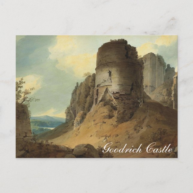 Postal Castillo de Goodrich por Hugh William Williams (Anverso)