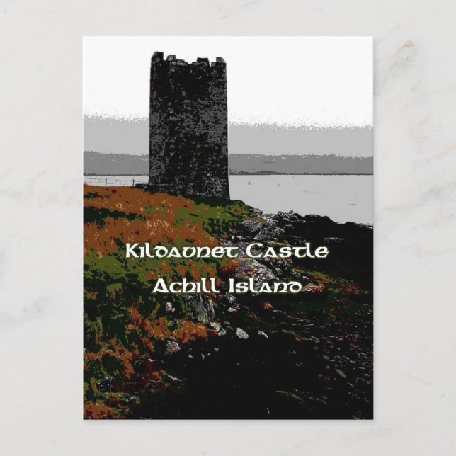 Postal Castillo de Grace O'Malley en la isla de Achill (Anverso)
