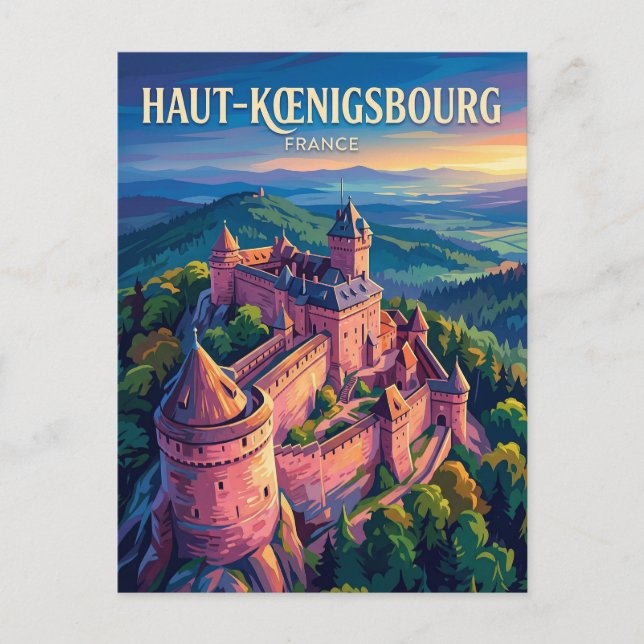 Postal Castillo de Haut-Kœnigsbourg Francia (Anverso)
