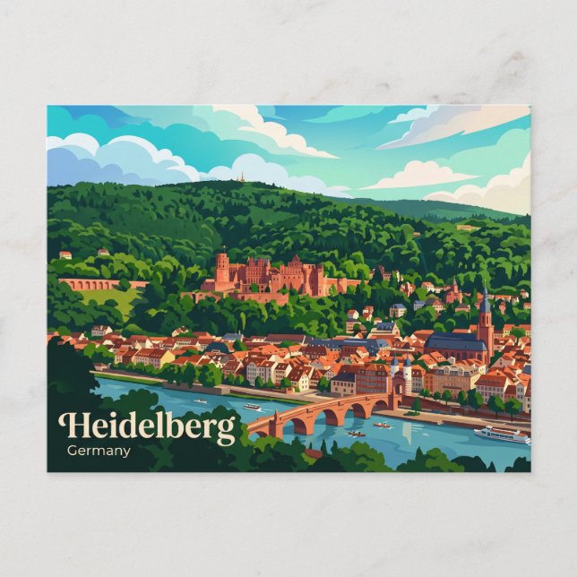 Postal Castillo de Heidelberg Alemania (Anverso)