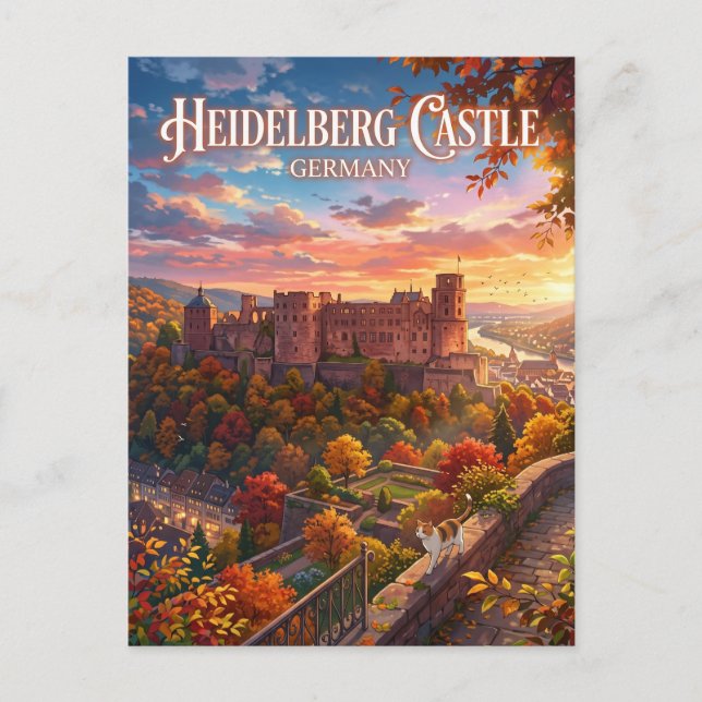 Postal Castillo de Heidelberg Alemania (Anverso)