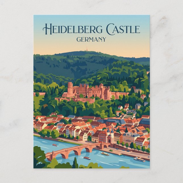 Postal Castillo de Heidelberg Alemania (Anverso)