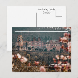 Postal Castillo de Heidelberg en primavera Alemania Rom
