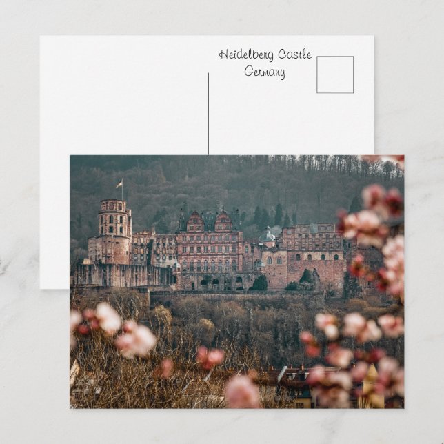 Postal Castillo de Heidelberg en primavera | Alemania Rom (Anverso / Reverso)