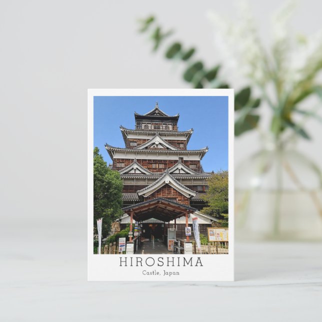 Postal Castillo de Hiroshima personalizado, Japón (Anverso de pie)