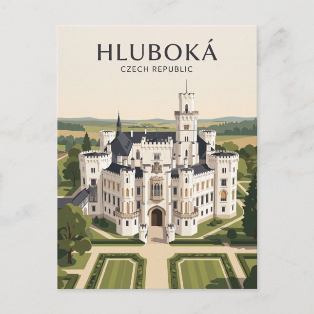 Postal Castillo de Hluboká República Checa (Anverso)