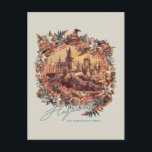 Postal CASTILLO DE HOGWARTS™ Gráfico floral<br><div class="desc">Echa un vistazo a este Castillo HOGWARTS™ en un marco floral,  con el nombre "Hogwarts" en letra cursiva.</div>
