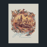Postal CASTILLO DE HOGWARTS™ Gráfico floral<br><div class="desc">Echa un vistazo a este Castillo HOGWARTS™ en un marco floral,  con el nombre "Hogwarts" en letra cursiva.</div>