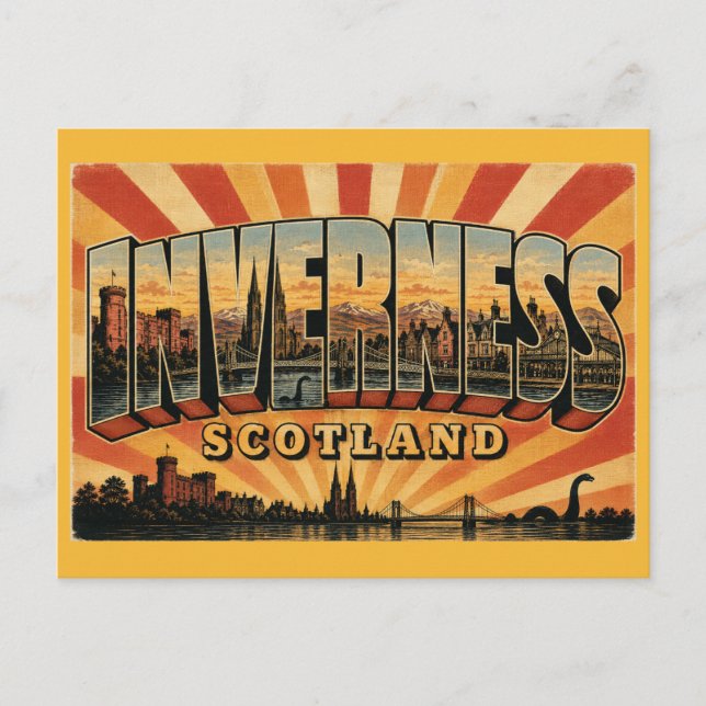 Postal Castillo de Inverness Escocia (Anverso)