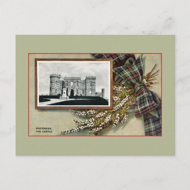 Postal Castillo de Inverness tradicional escocés (Anverso)