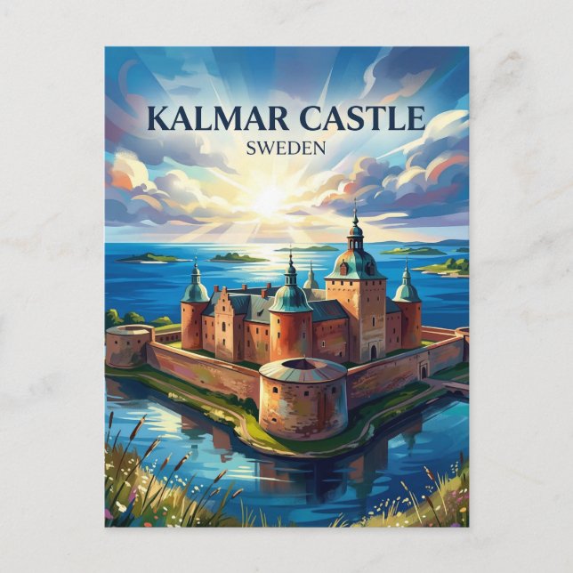 Postal Castillo de Kalmar Suecia (Anverso)