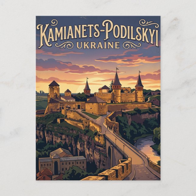 Postal Castillo de Kamianets-Podilskyi Ucrania (Anverso)