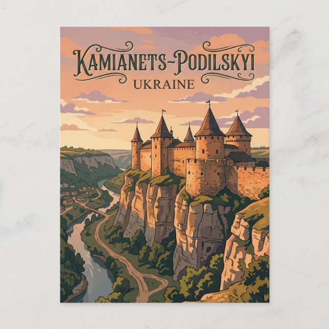 Postal Castillo de Kamianets-Podilskyi Ucrania (Anverso)