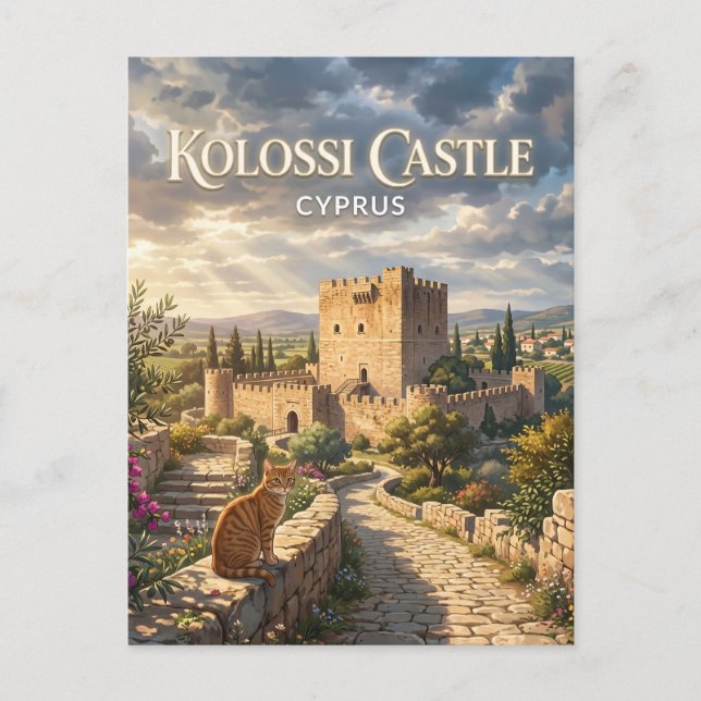 Postal Castillo de Kolossi, Kolossi Chipre (Anverso)