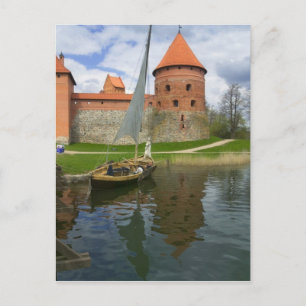 Postal Castillo de la Isla junto al lago Galve, Trakai, L