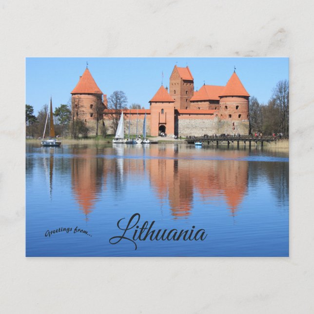 Postal Castillo de la isla Trakai Lituania (Anverso)