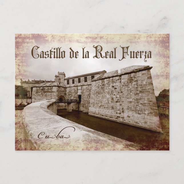 Postal Castillo de la Real Fuerza, La Habana, Cuba (Anverso)