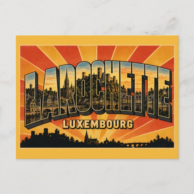 Postal Castillo de Larochette Luxemburgo (Anverso)
