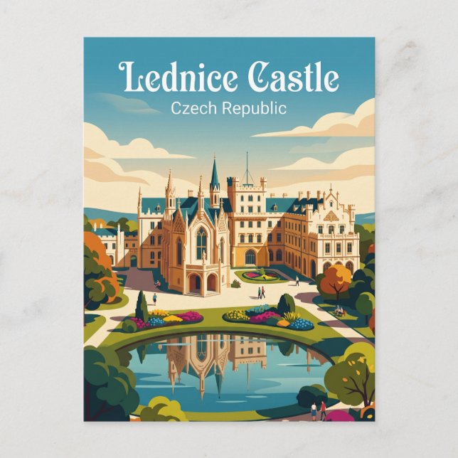 Postal Castillo de Lednice República Checa (Anverso)