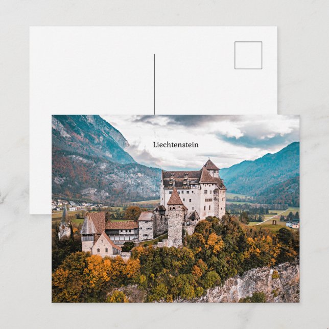 Postal Castillo de Liechtenstein (Anverso / Reverso)