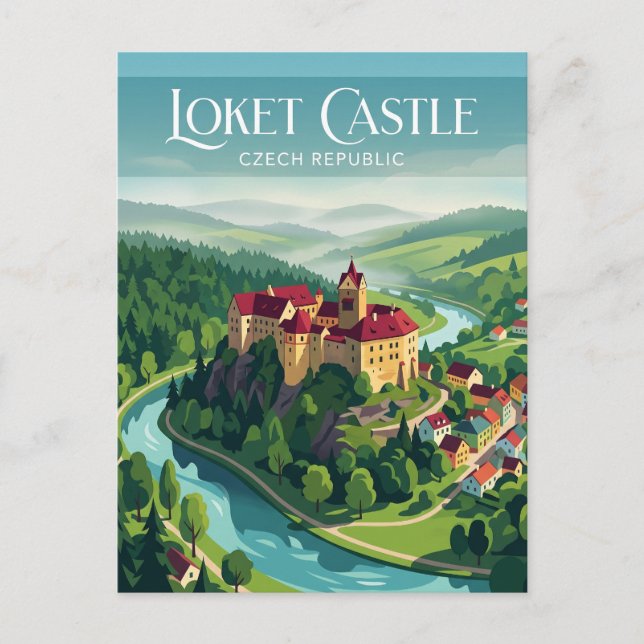 Postal Castillo de Loket República Checa (Anverso)