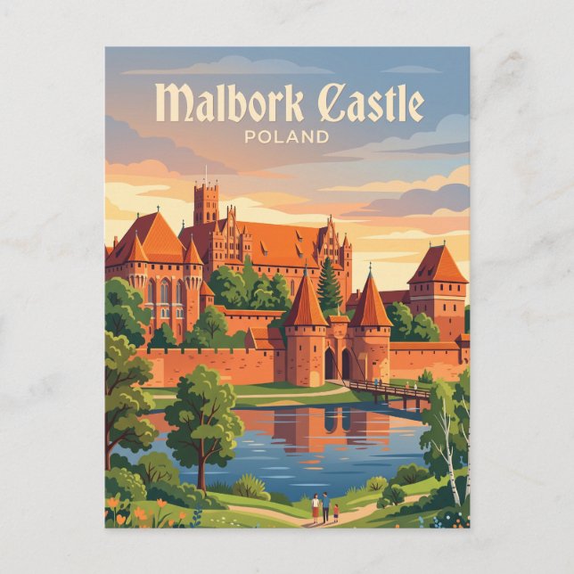 Postal Castillo de Malbork Polonia (Anverso)