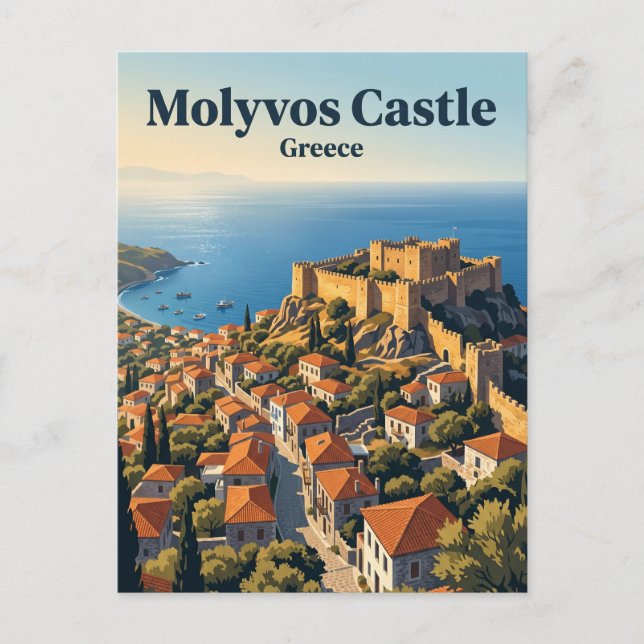 Postal Castillo de Molyvos Grecia (Anverso)