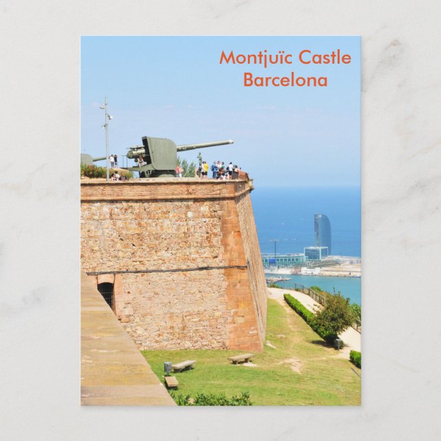 Postal Castillo de Montjuic, Barcelona (Anverso)