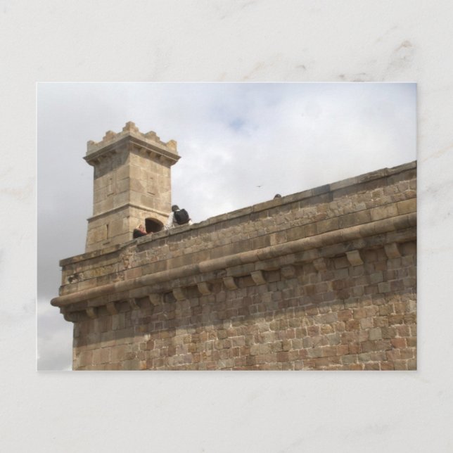 Postal Castillo de Montjuic, Barcelona (Anverso)