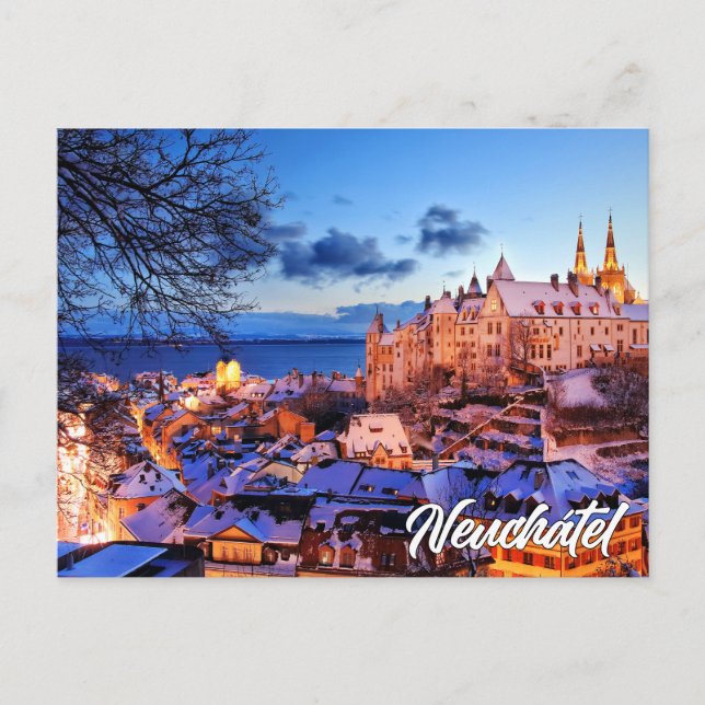 Postal Castillo de Neuchatel, Suiza (Anverso)