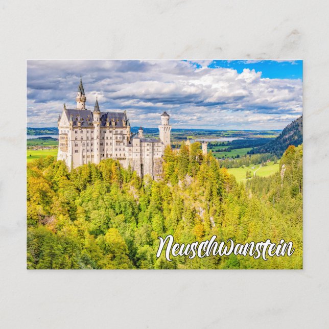 Postal Castillo de Neuschwanstein, Alemania (Anverso)