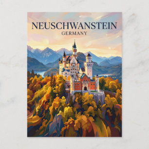 Postal Castillo de Neuschwanstein Alemania