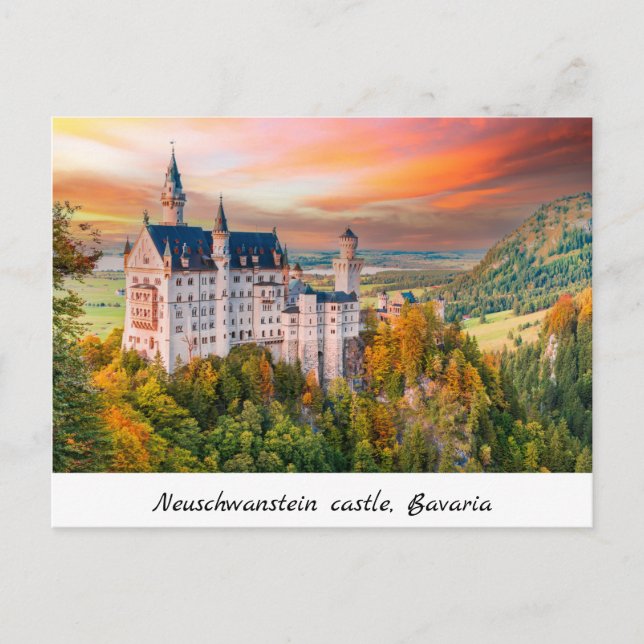 Postal Castillo de Neuschwanstein, Baviera (Anverso)