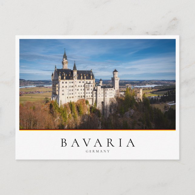 Postal Castillo de Neuschwanstein, cuento de hadas en Bav (Anverso)