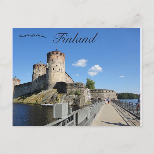 Postal Castillo de Olavinlinna en Savonlinna Finlandia (Anverso)