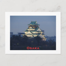 Postal Castillo de Osaka en Dusk