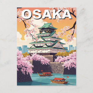 Postal Castillo de Osaka Japón