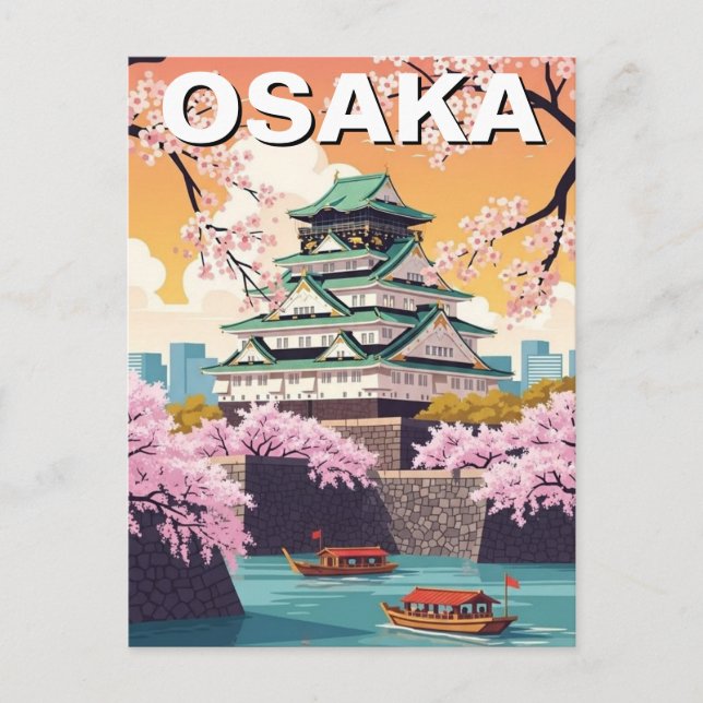 Postal Castillo de Osaka Japón (Anverso)