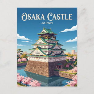 Postal Castillo de Osaka Japón