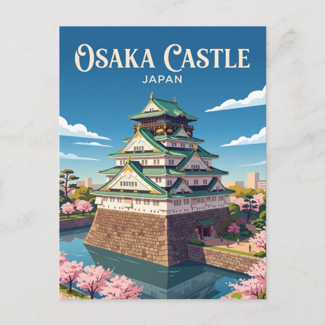 Postal Castillo de Osaka Japón (Anverso)