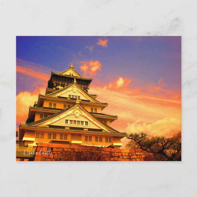 Postal Castillo de Osaka (Sunset ver.) [Postal] (Anverso)