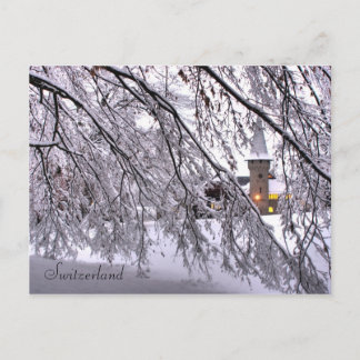 Postal Castillo De Postal, Árboles De Nieve En Suiza Luce