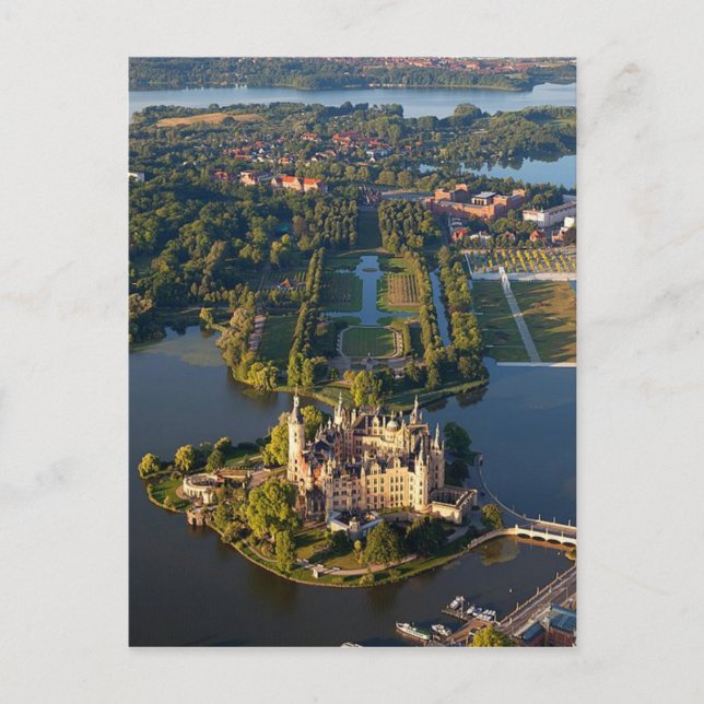 Postal Castillo de Postcard Schwerin (isla), Alemania (Anverso)