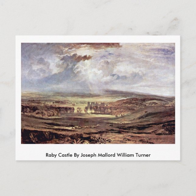 Postal Castillo de Raby por Joseph Mallord William Turner (Anverso)